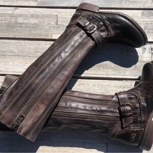 Women’s Bed Stu - Size 9 Brown Leather Boots - Tall with adjustable calf width